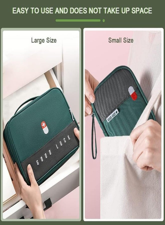 Estervig حقيبة تنظيم الأدوية من قطعتين من إسترفيج - حقائب إسعافات أولية صغيرة للاستخدام المنزلي والمكتبي والسفر والطوارئ - حقيبة تخزين أدوية صغيرة للتخييم والسيارة والبقاء على قيد الحياة، حقيبة تخزين الأقراص والحبوب (متعددة الألوان) - Image 3